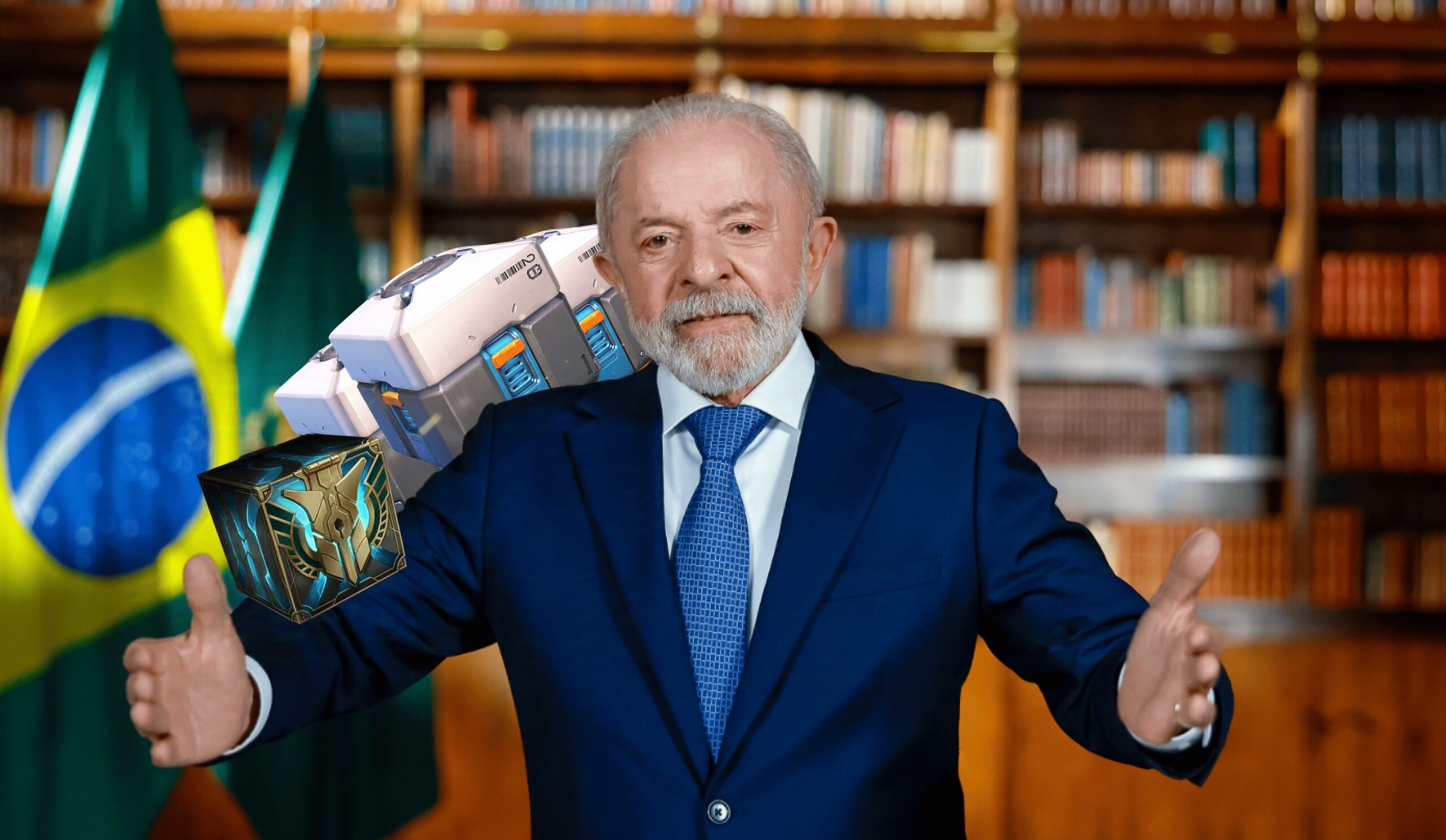 Imagem do presidente Lula e loot boxes